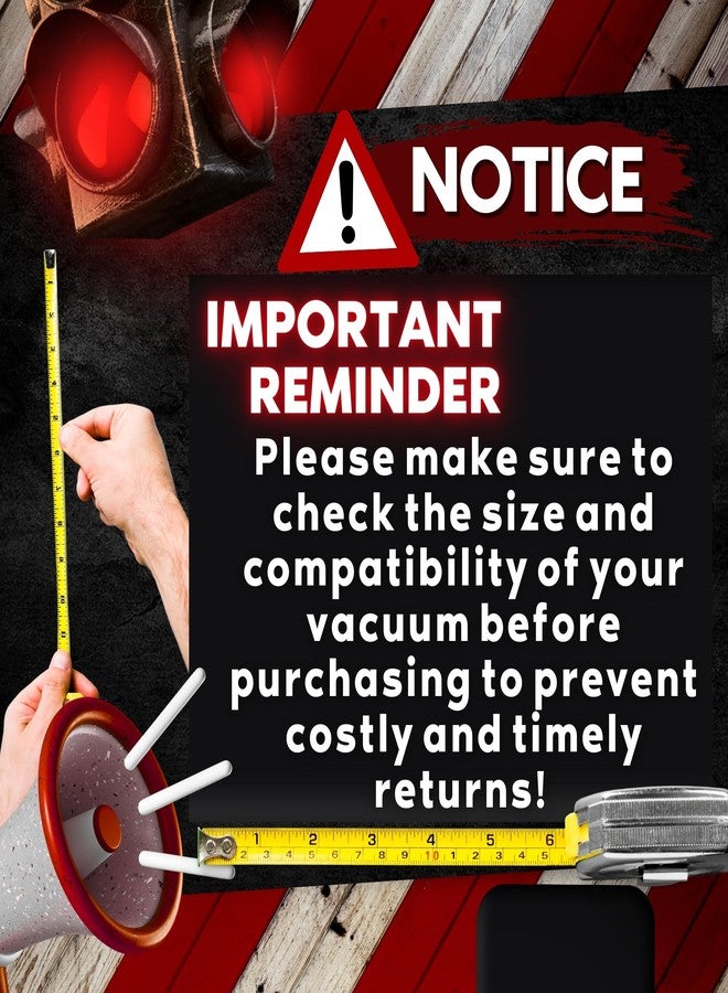 ALL PARTS ETC جميع الأجزاء وما إلى ذلك. أداة شفط شعر الحيوانات الأليفة بفرشاة توربو، وملحق شفط شعر الحيوانات الأليفة، ومحولان متوافقان مع مقاسات 1 3/8 بوصة و1-1/4 بوصة و1.5 بوصة، متوافقان مع مكانس Shop-Vac وShark وMiele وBissell وHoover وEureka - Image 2